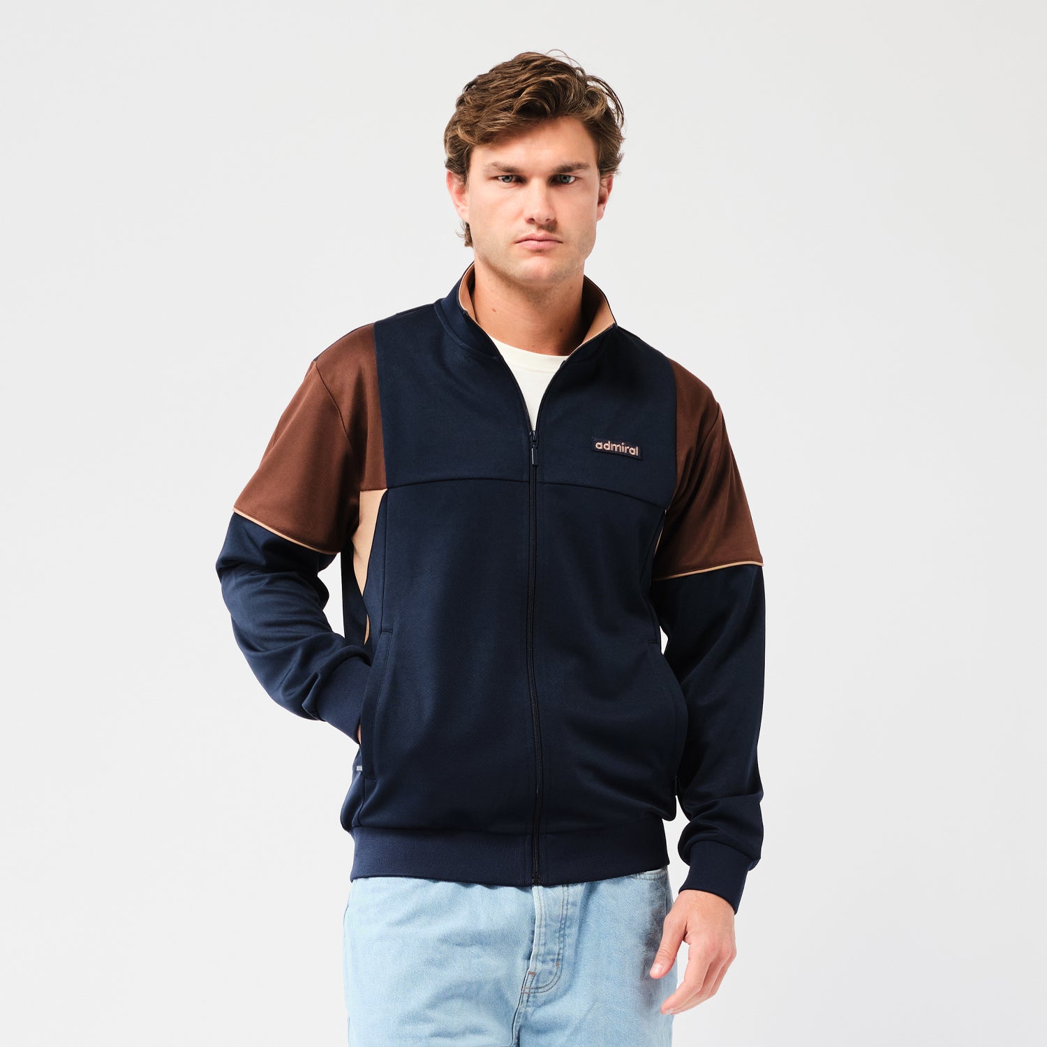 Admiral フルジップジャケット Mサイズ Regis Admiral Retro Track Top | Mens Jacket | Navy - Admiral Sports