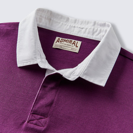 Rendell Rugby Shirt - Claret Plum with Band Stripe
