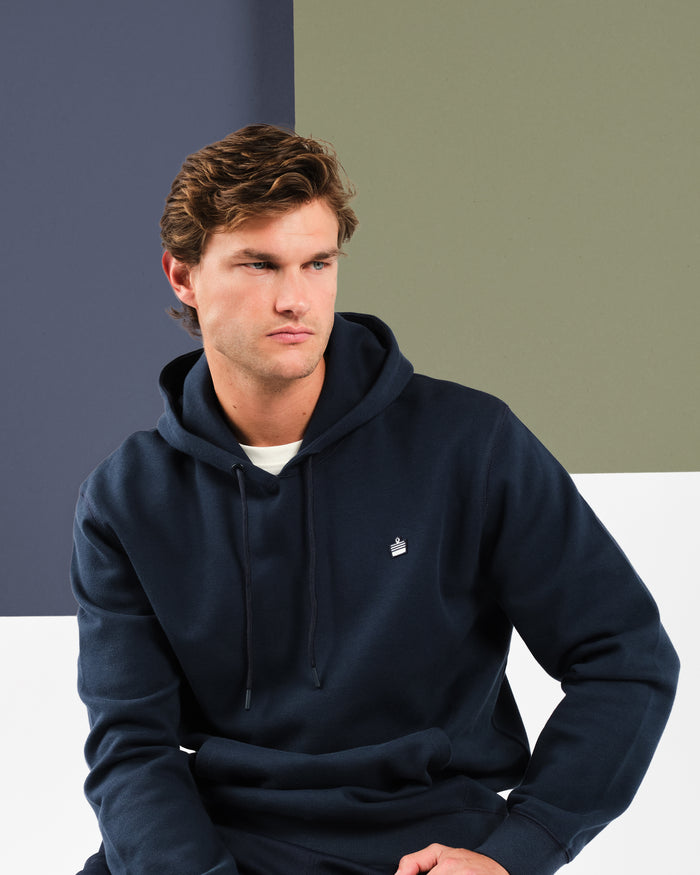 Clemence Pique Hoodie - Navy