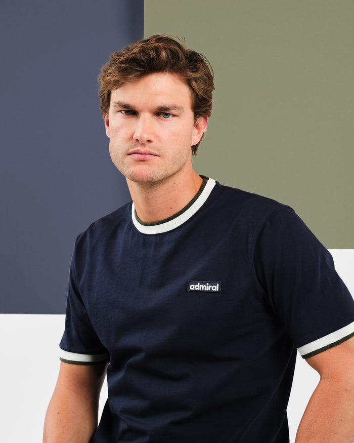 Neal Ringer T-Shirt - Navy