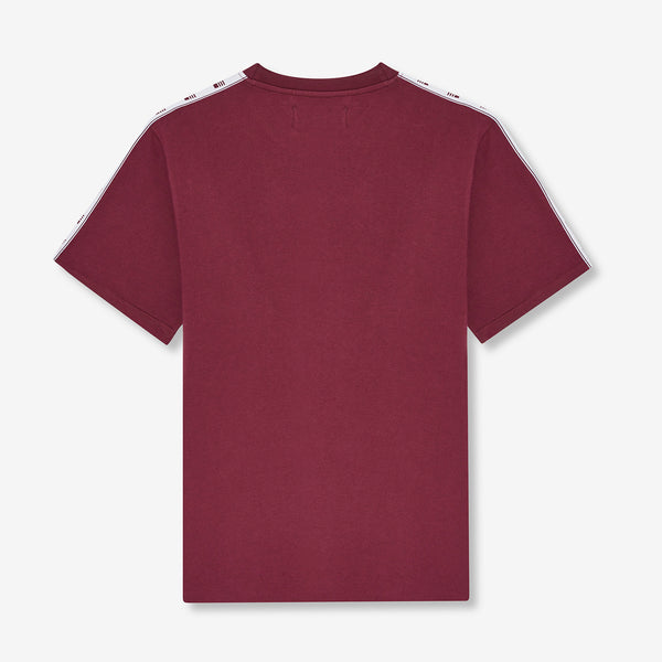 Bardon Repeat Tape T-Shirt - Burgundy