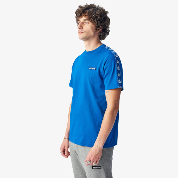 Bardon Repeat Tape T-Shirt - Royal Blue/White