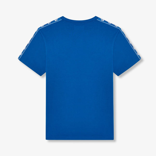 Bardon Repeat Tape T-Shirt - Royal Blue/White