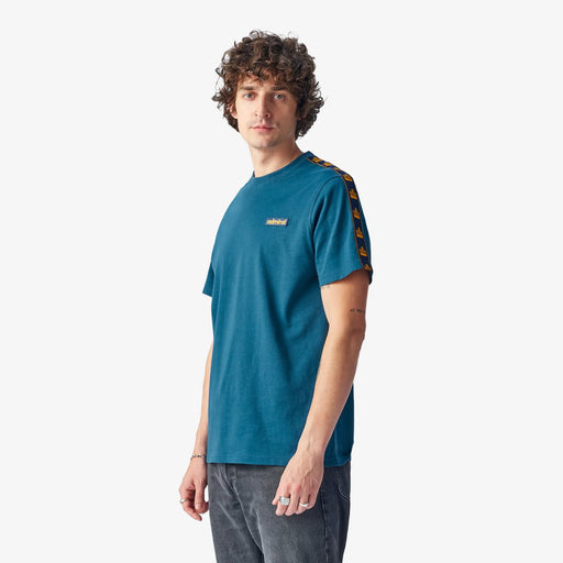 Bardon Repeat Tape T-Shirt - Teal/Yellow