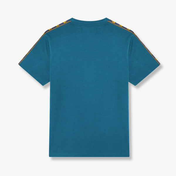 Bardon Repeat Tape T-Shirt - Teal/Yellow