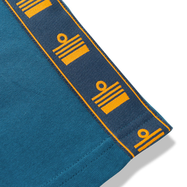 Bardon Repeat Tape T-Shirt - Teal/Yellow