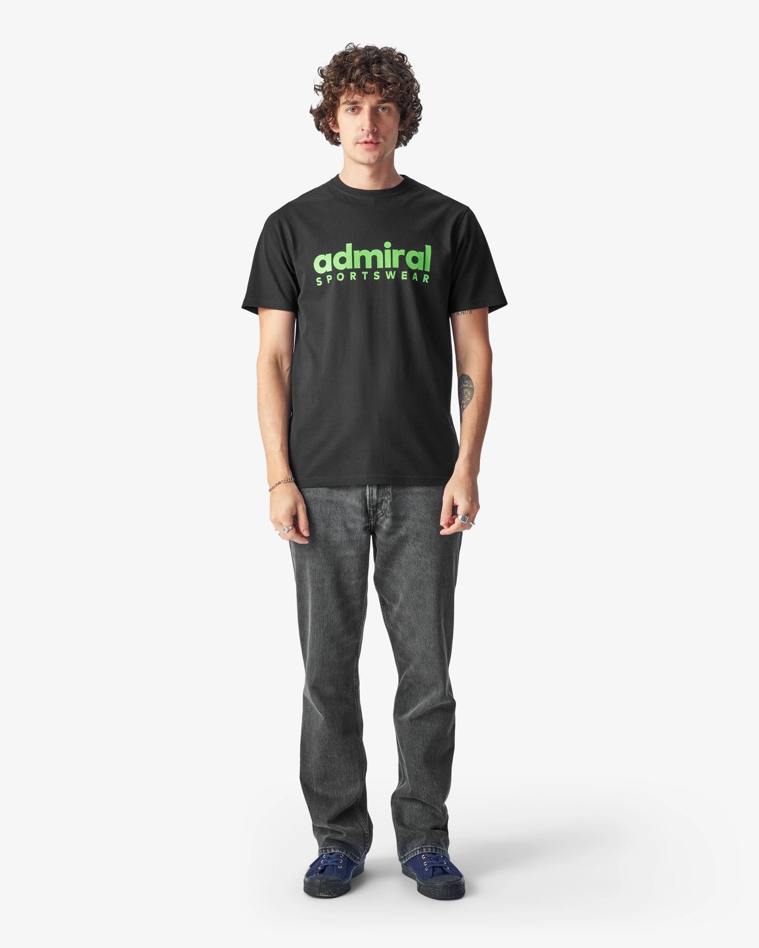 Denzell Admiral Sportswear T-Shirt - Black/Lime