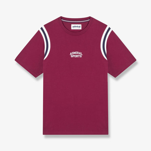 Chivers Rib Insert T-Shirt - Burgundy