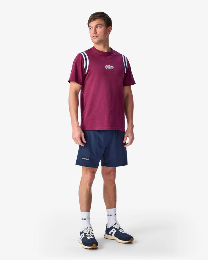 Chivers Rib Insert T-Shirt - Burgundy