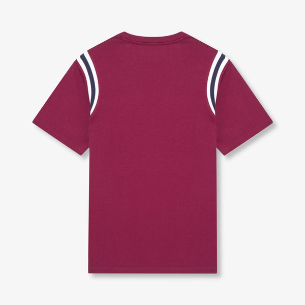 Chivers Rib Insert T-Shirt - Burgundy