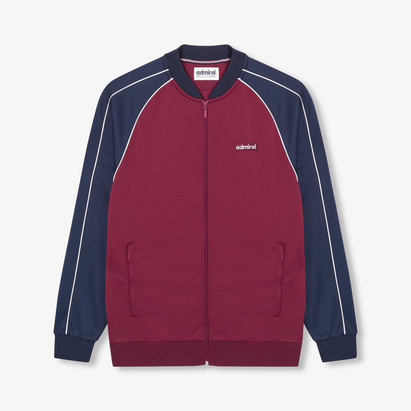 Cherry Bomber Track Top Burgundy Navy