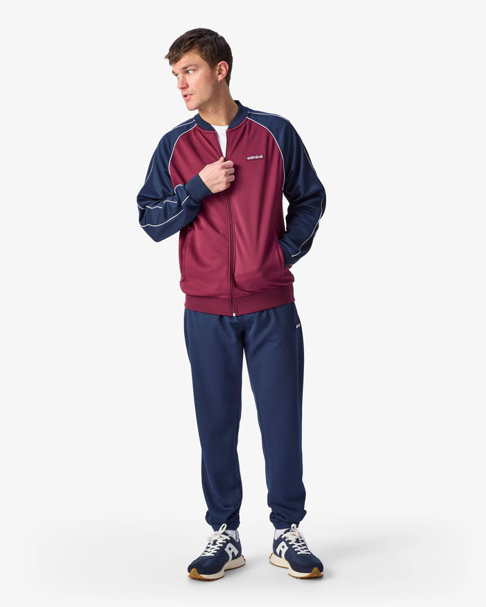 Cherry Bomber Track Top - Burgundy/Navy