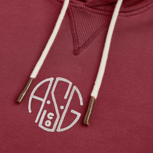 ASGco. Circle Chain Stitch Logo Hoodie - Pondicherry Red