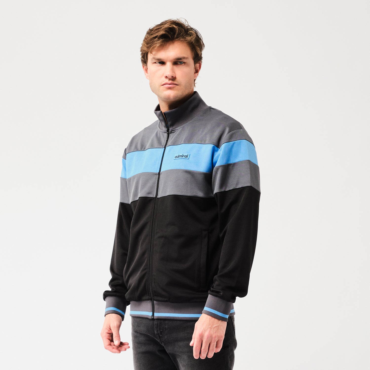 Canton Admiral Retro Track Top | Mens Jacket | Black - Admiral Sports