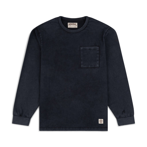 Evington Long Sleeve Pocket T-shirt- Simi Black Wash