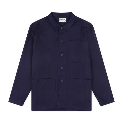 Radcot Herringbone Overshirt - Indigo Blue