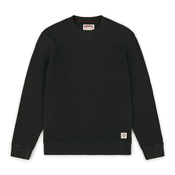 Albion Waffle Sweatshirt - Foax Black