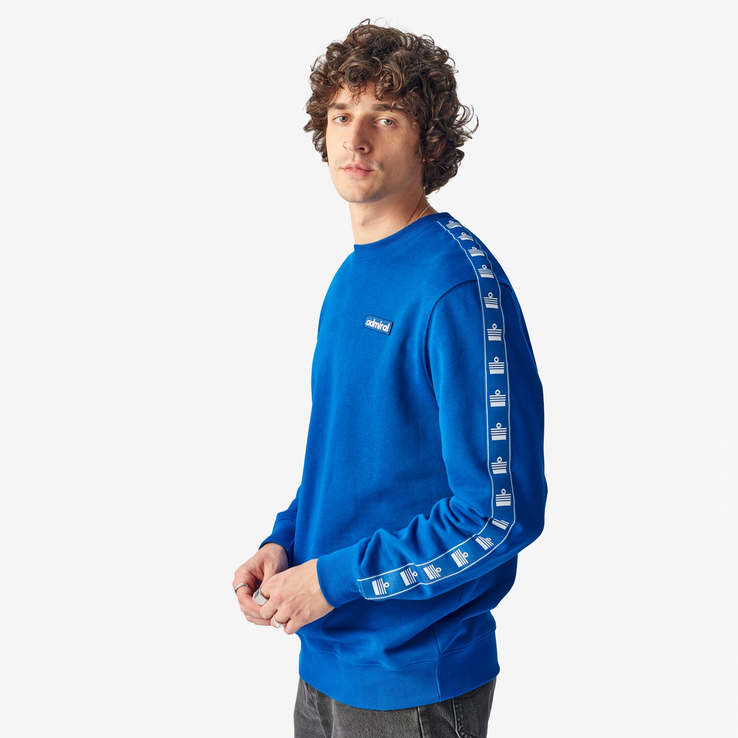 Alton Repeat Tape Sweatshirt | Royal Blue/White | Admiral Sports