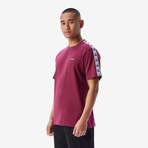 Bardon Repeat Tape T-Shirt - Burgundy