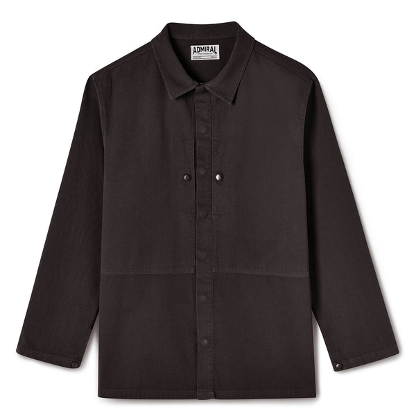 Deacon Herringbone Overshirt - Corax Black