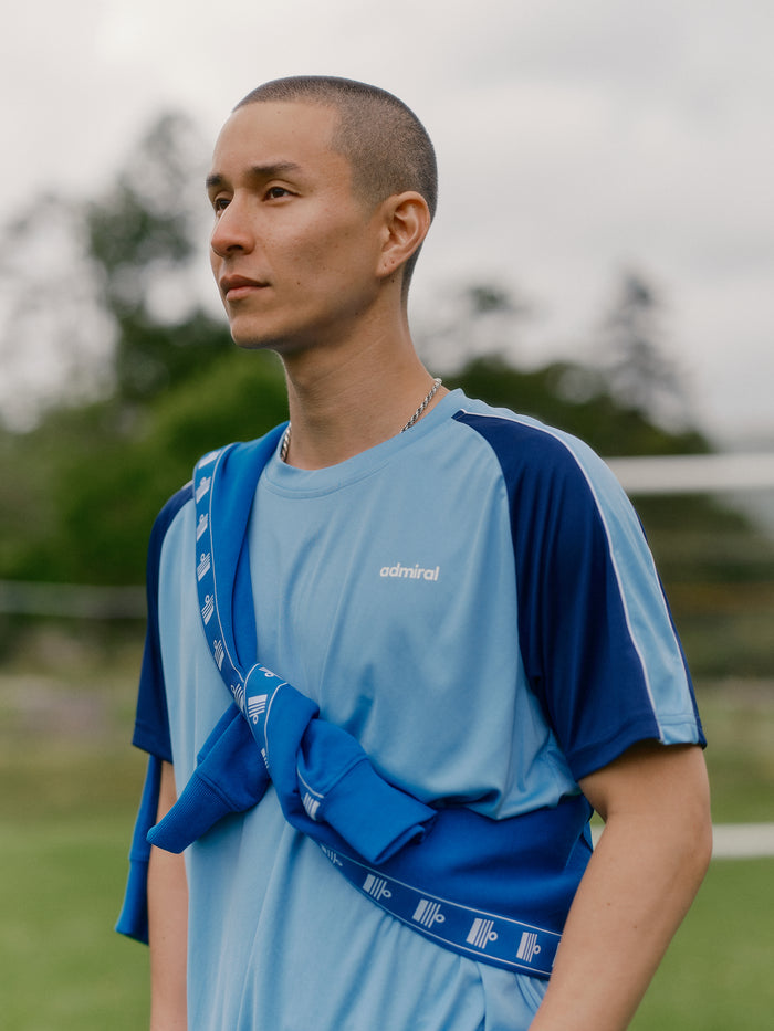 Pluto Raglan Poly T-Shirt - Sky Blue/Navy