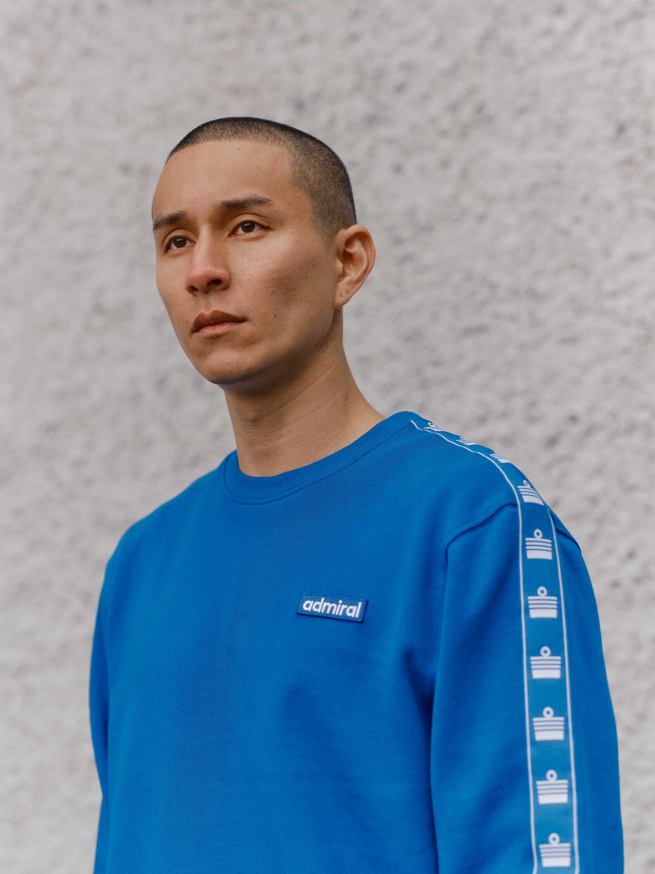 Alton Repeat Tape Sweatshirt | Royal Blue/White | Admiral Sports