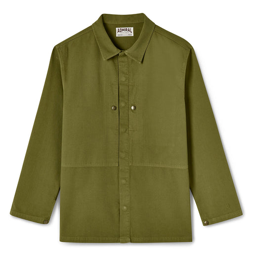 Deacon Herringbone Overshirt - Hone Green