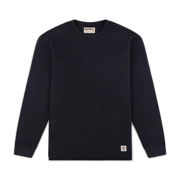 Granby Waffle Long Sleeve T-Shirt - Foax Black