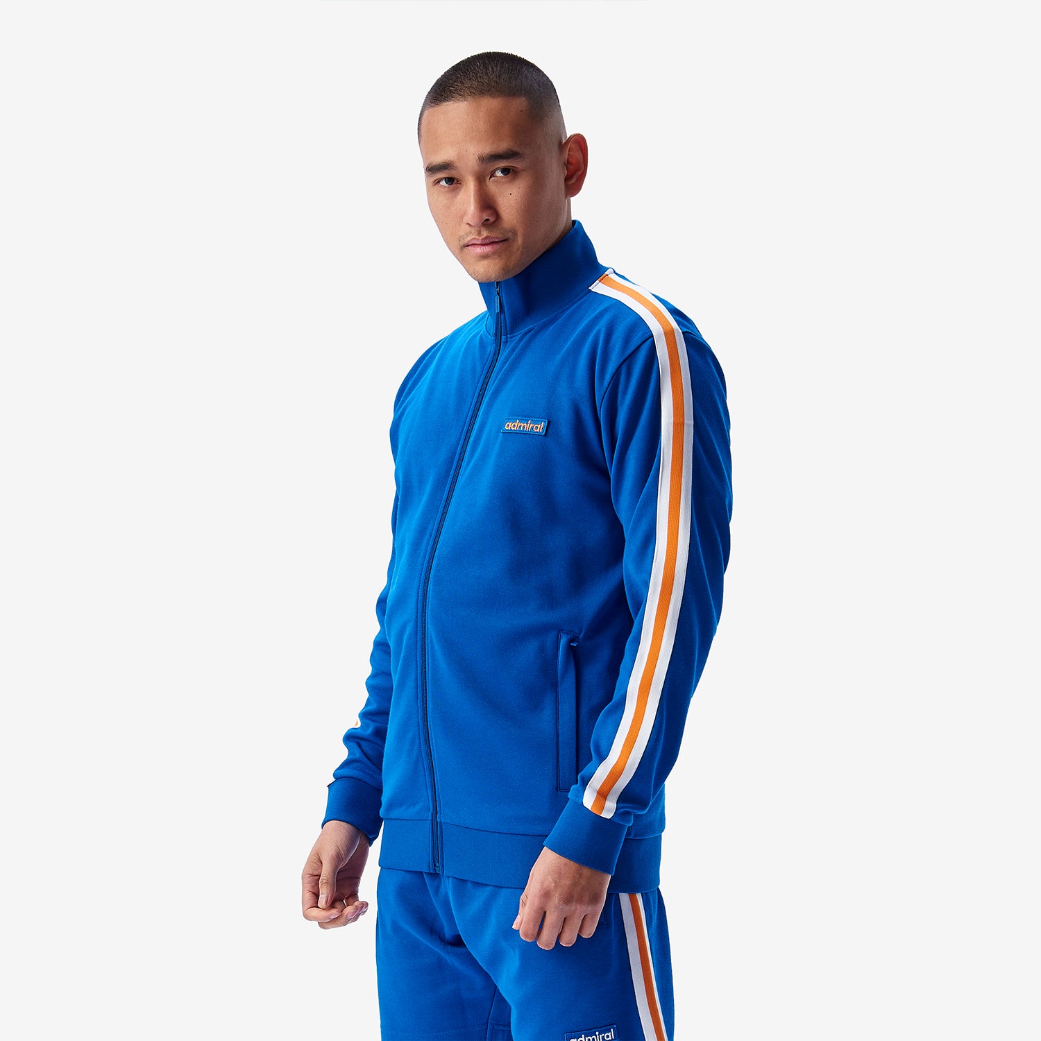 Blue track top best sale