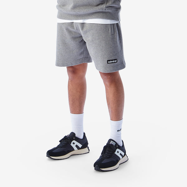 Ashton Embroidered Sweat Shorts - Grey Marl