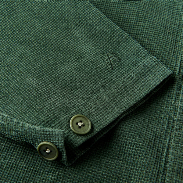 Grange Waffle Cord Overshirt - Dark Green