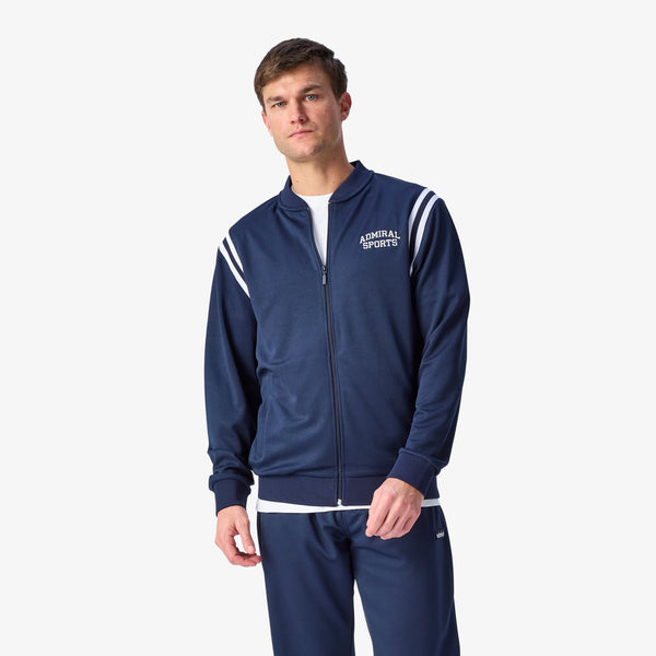 Taylor Rib Insert Track Top - Navy