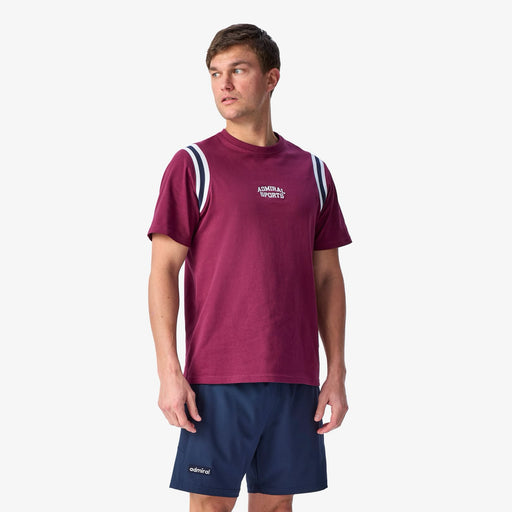 Chivers Rib Insert T-Shirt - Burgundy