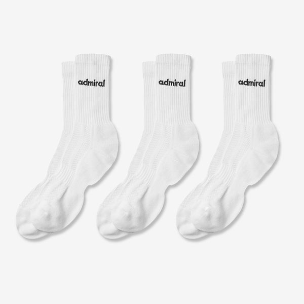 Admiral Sports Socks 3-Pack - White