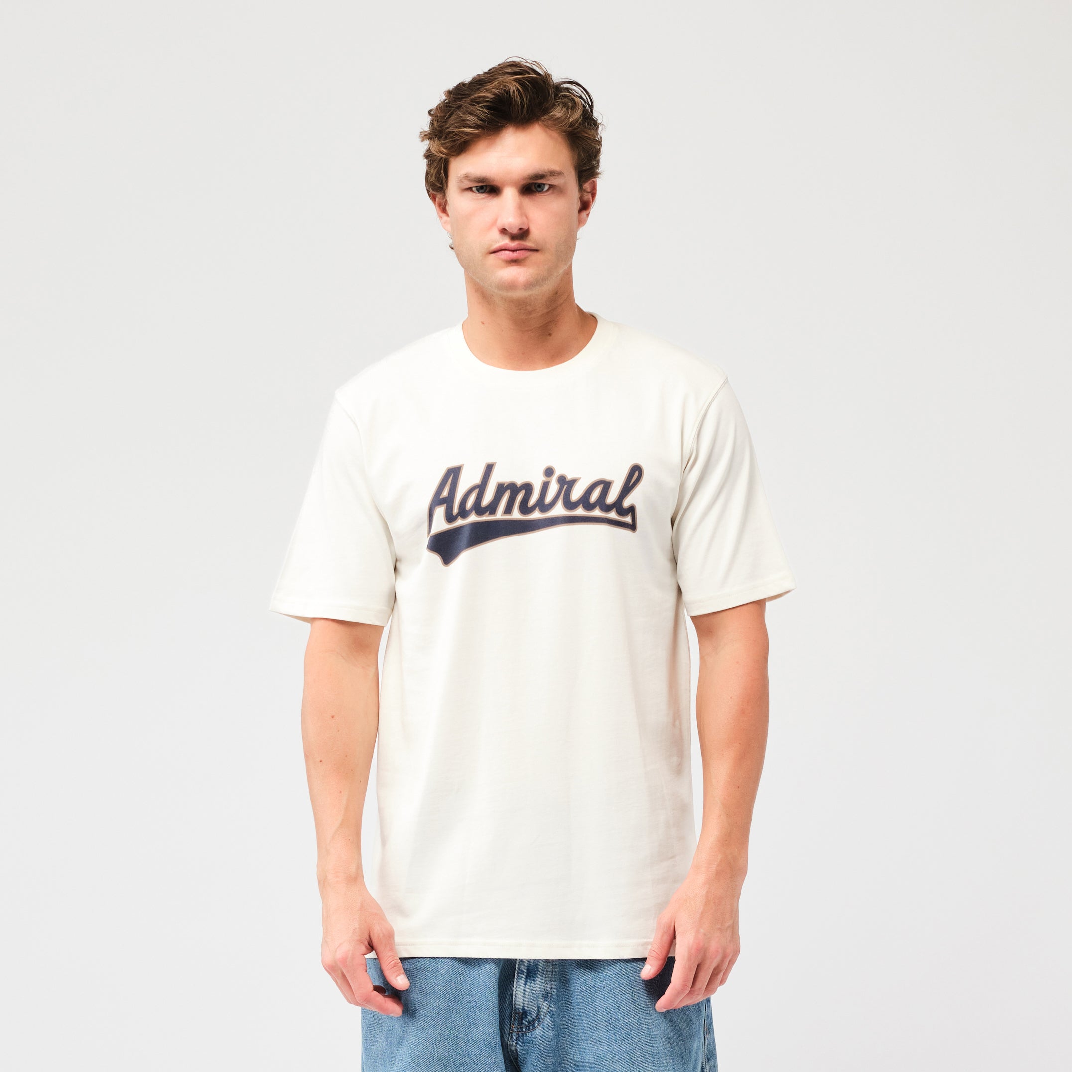 Admiral Script T-Shirt - Off-White - Admiral Sports