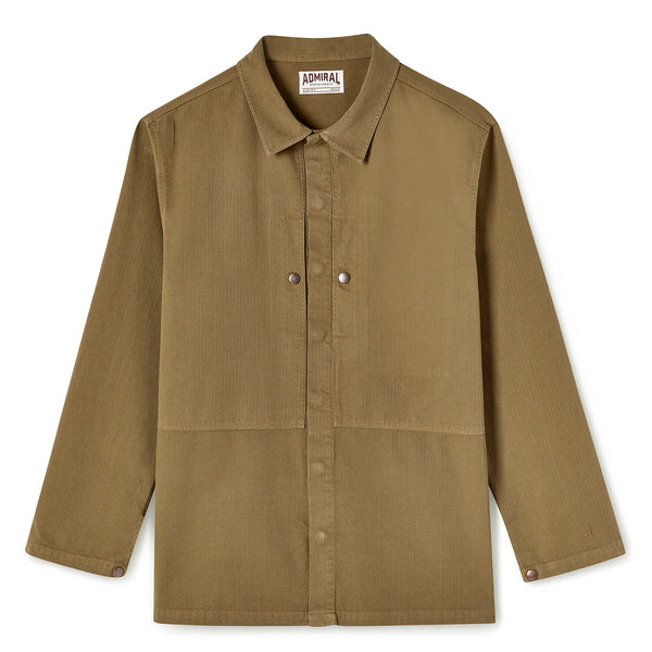 Deacon Herringbone Overshirt - Muted Corn