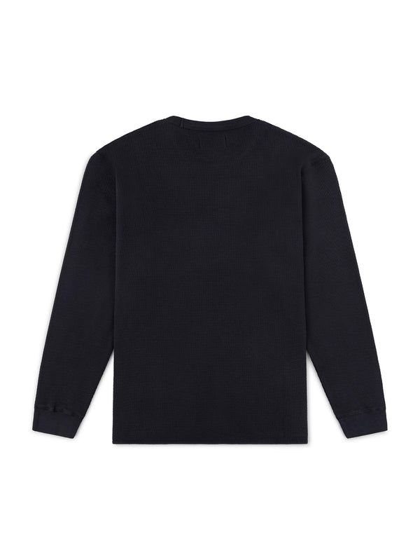 Granby Waffle Long Sleeve T-Shirt - Foax Black