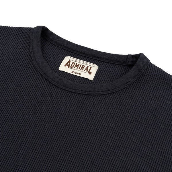 Granby Waffle Long Sleeve T-Shirt - Foax Black