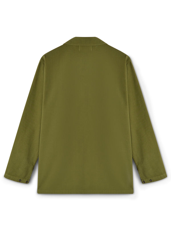 Deacon Herringbone Overshirt - Hone Green