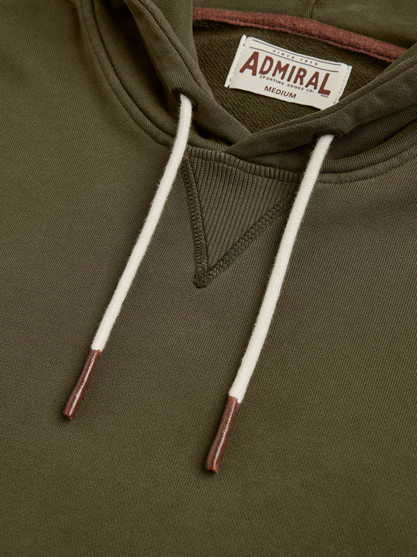 Braunstone Hoodie | Alder Green | Admiral Sporting Goods - close up