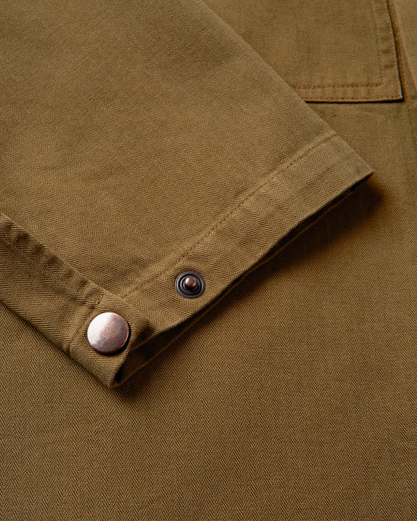 Deacon Herringbone Overshirt - Muted Corn