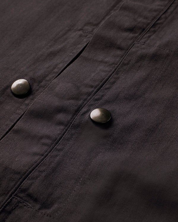 Deacon Herringbone Overshirt - Corax Black