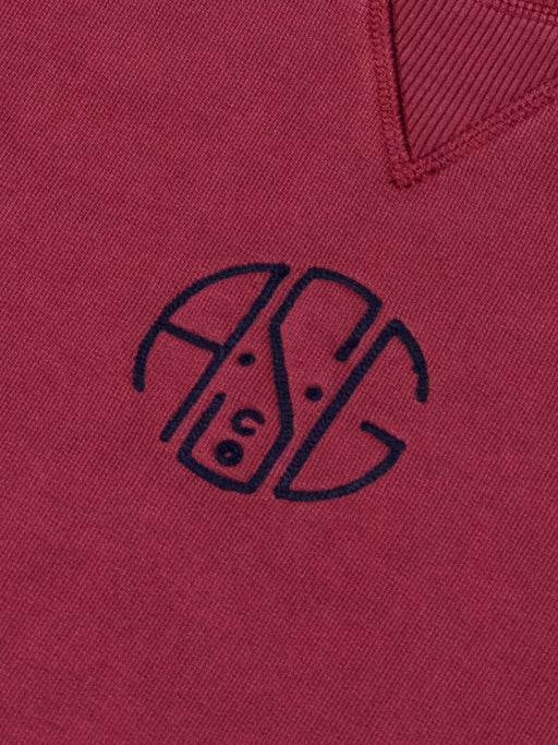 ASGco. Circle Chain Stitch Logo Sweatshirt - Pondicherry Red